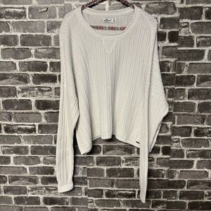 Hollister sweater white knitted oversized